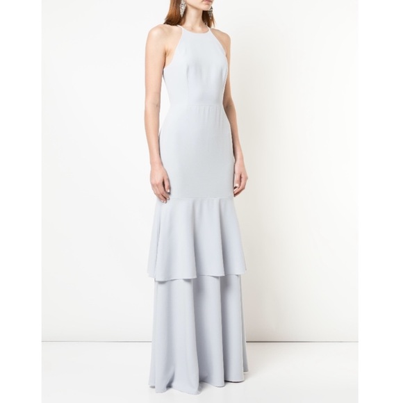 Halston Heritage Evening Gowns Halston Heritage Twist Neck Evening Gown  Black Polyester